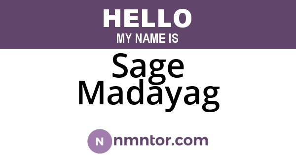Sage Madayag