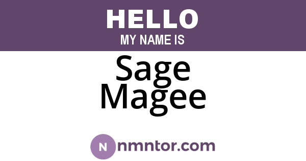 Sage Magee
