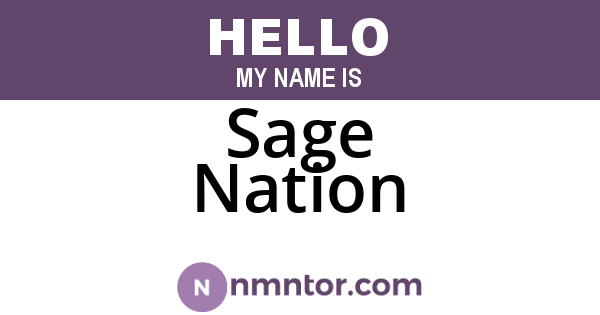 Sage Nation