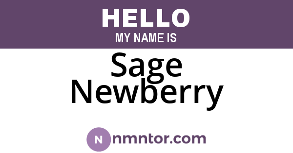 Sage Newberry