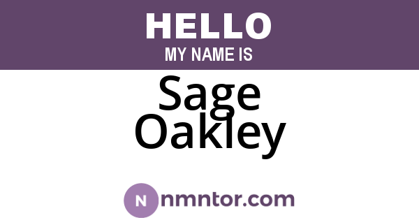 Sage Oakley