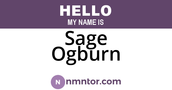 Sage Ogburn