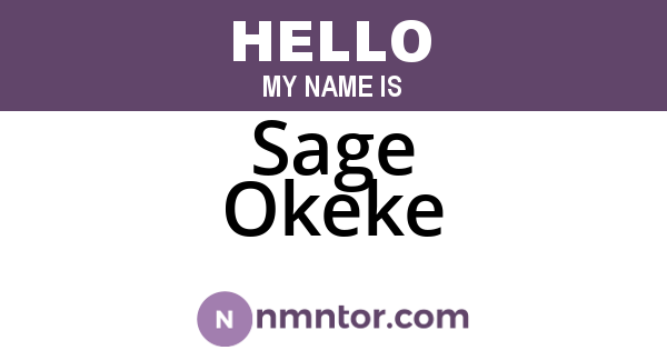 Sage Okeke