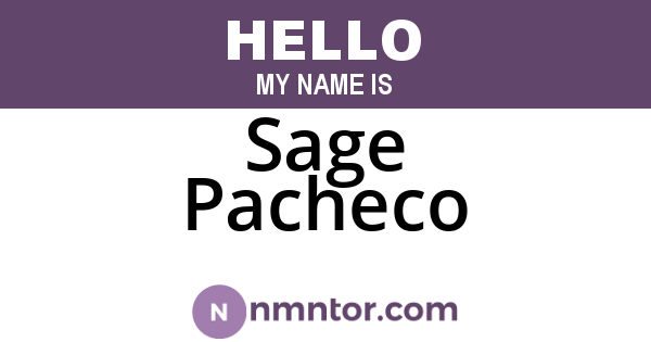 Sage Pacheco