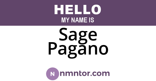 Sage Pagano
