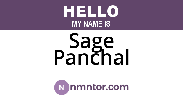 Sage Panchal