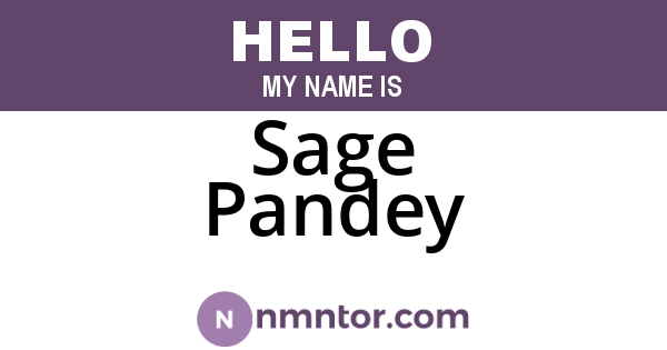 Sage Pandey
