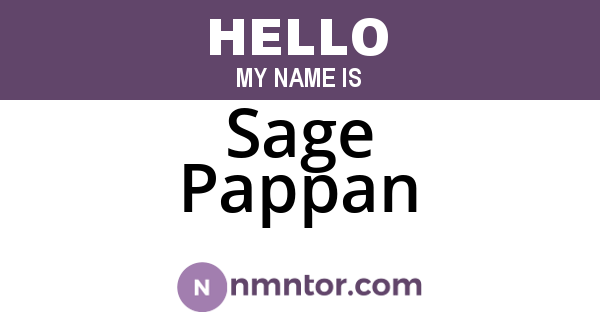 Sage Pappan