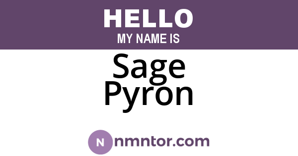 Sage Pyron
