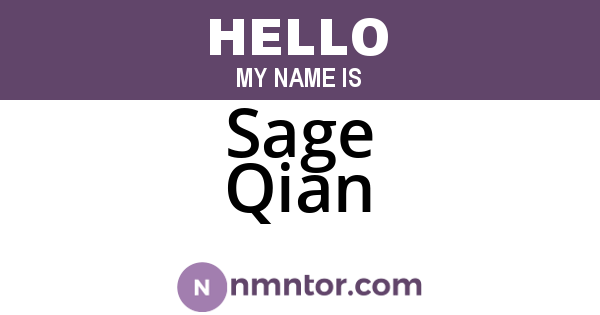Sage Qian