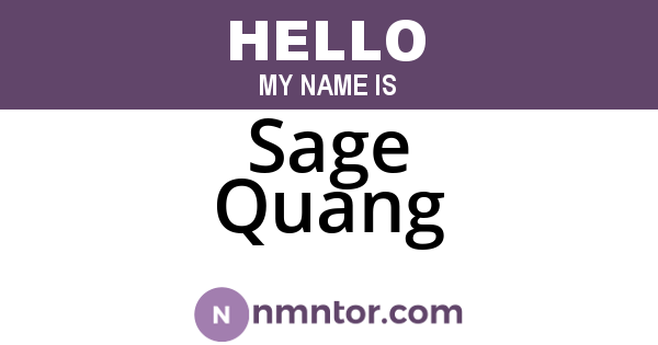 Sage Quang