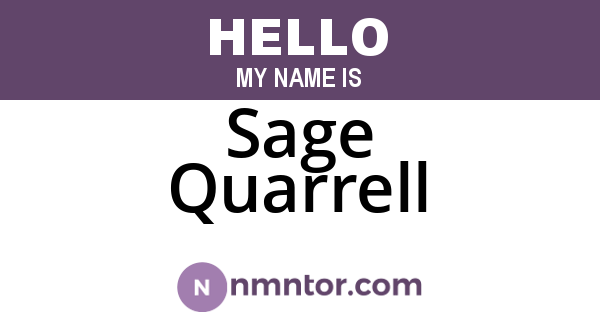 Sage Quarrell