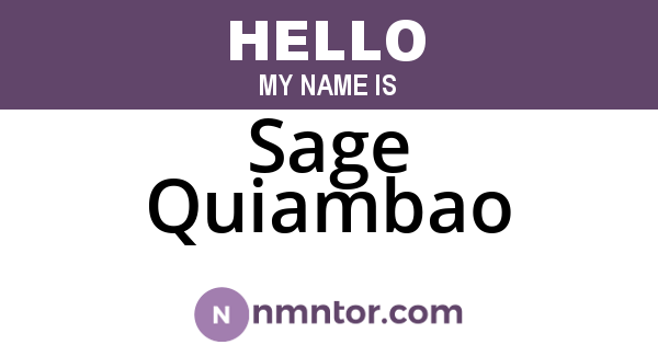 Sage Quiambao