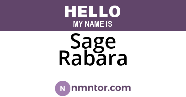 Sage Rabara