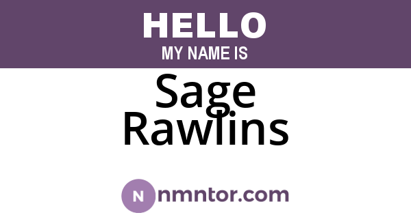 Sage Rawlins