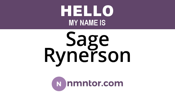 Sage Rynerson
