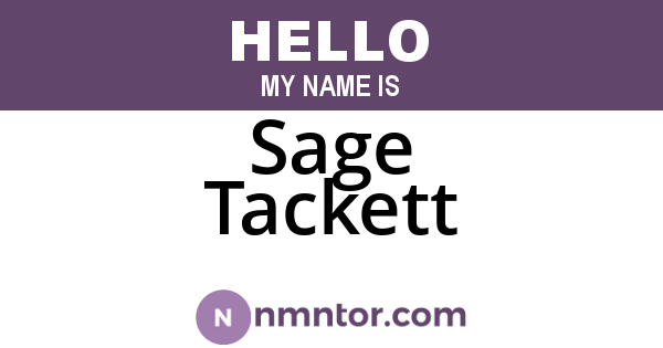 Sage Tackett