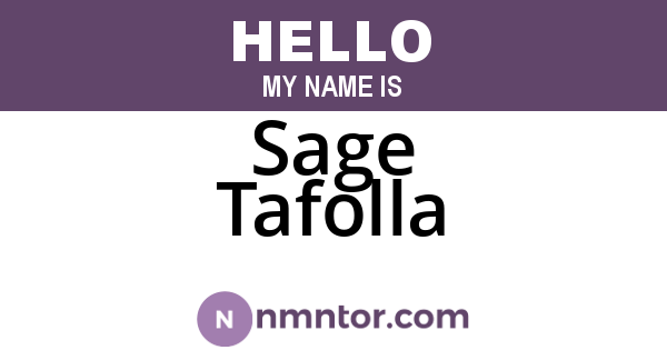 Sage Tafolla