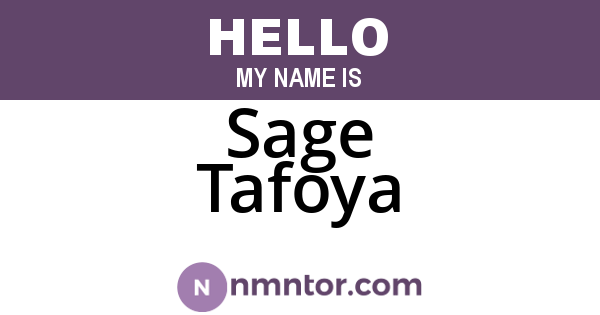 Sage Tafoya