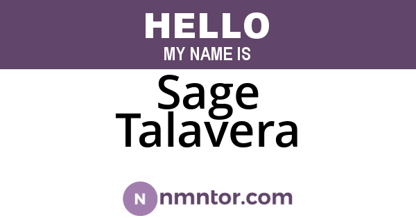 Sage Talavera