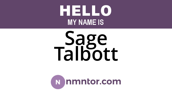 Sage Talbott