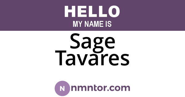 Sage Tavares