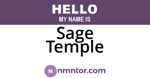 Sage Temple