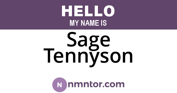 Sage Tennyson