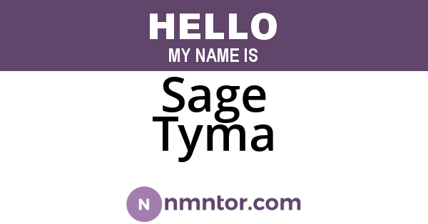 Sage Tyma