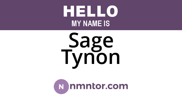 Sage Tynon