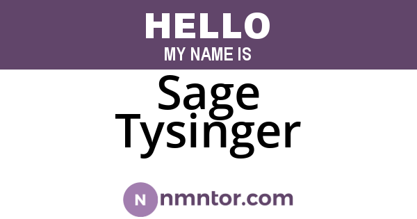 Sage Tysinger
