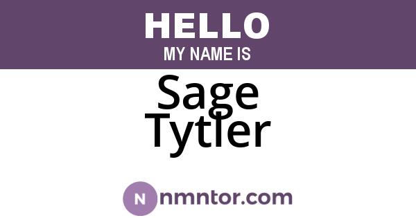 Sage Tytler