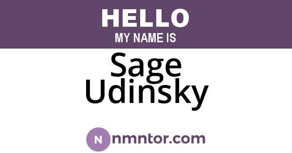 Sage Udinsky