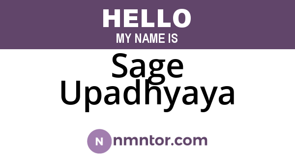 Sage Upadhyaya