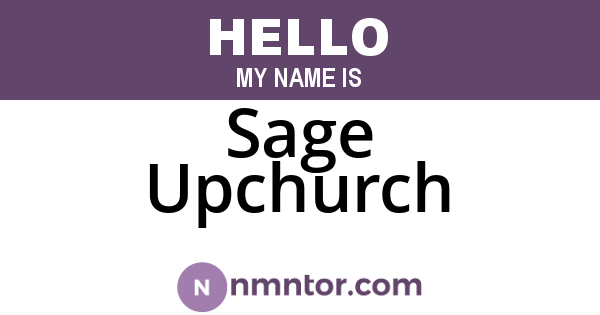 Sage Upchurch