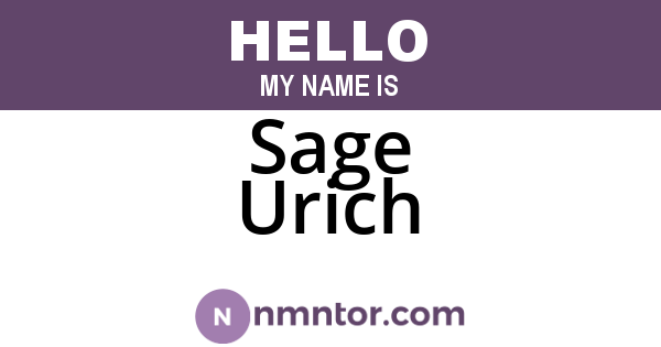 Sage Urich