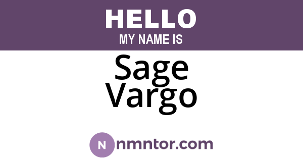 Sage Vargo