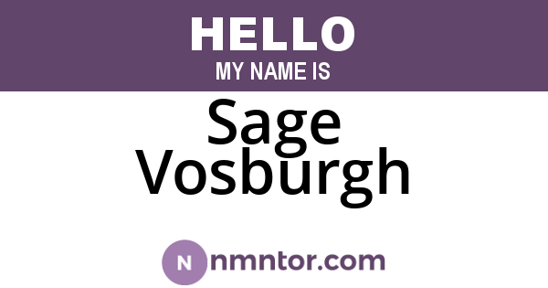 Sage Vosburgh