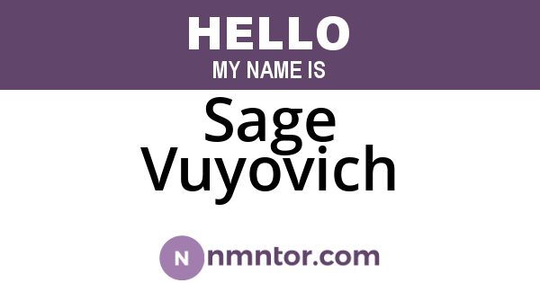 Sage Vuyovich