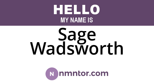 Sage Wadsworth