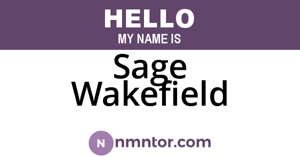 Sage Wakefield