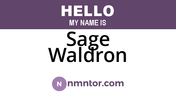 Sage Waldron