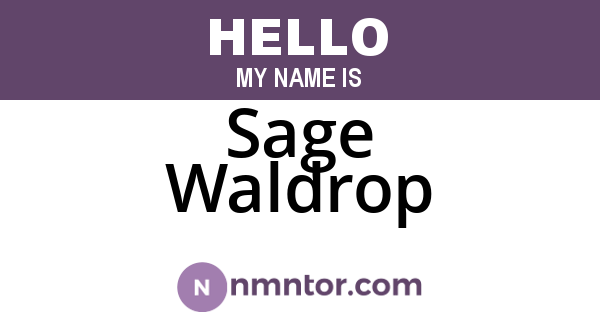 Sage Waldrop