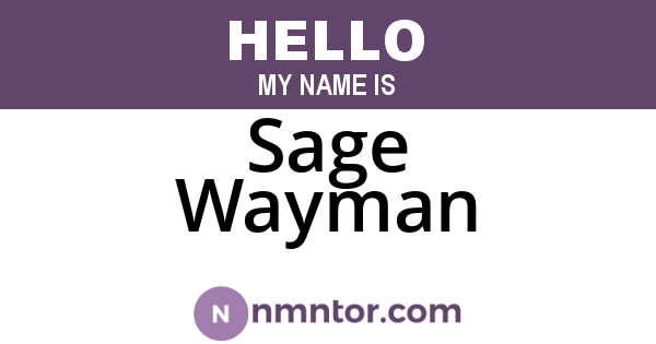 Sage Wayman