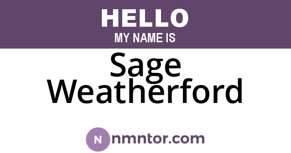 Sage Weatherford