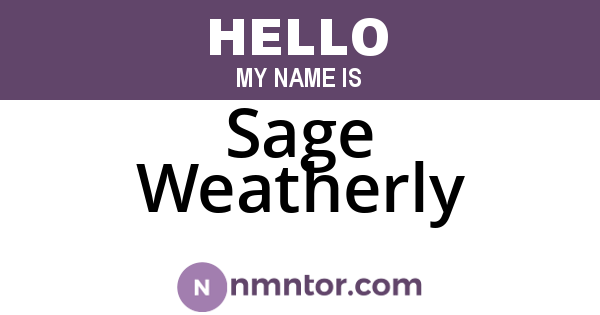 Sage Weatherly