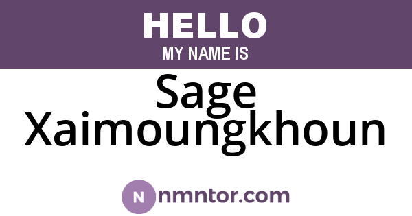 Sage Xaimoungkhoun