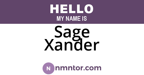 Sage Xander