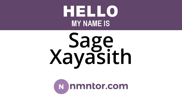 Sage Xayasith