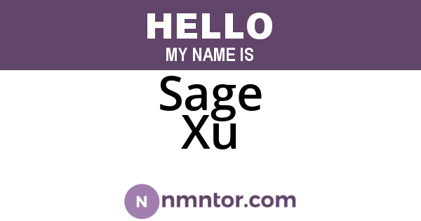 Sage Xu